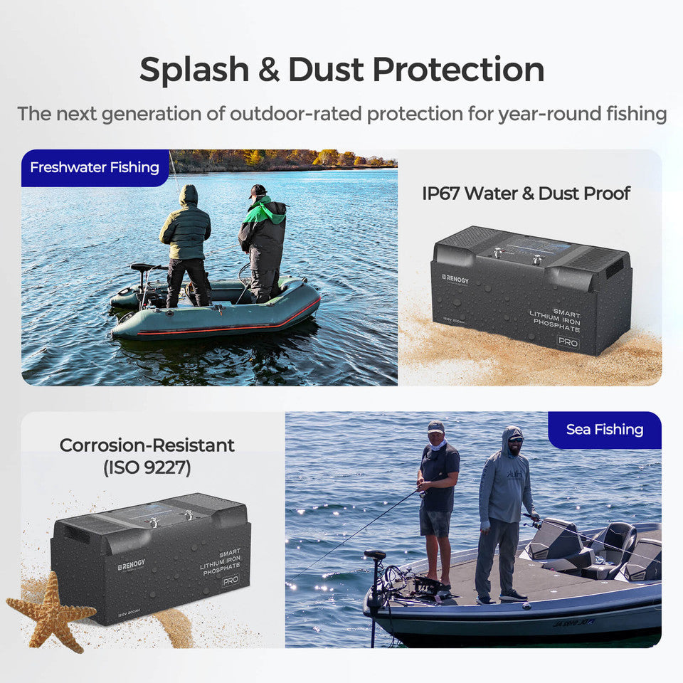 12V 200Ah Pro Deep Cycle Lithium Iron Phosphate Battery w/Bluetooth & Self-heating Function