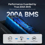 12V 200Ah Lithium Iron Phosphate Battery w/ Bluetooth