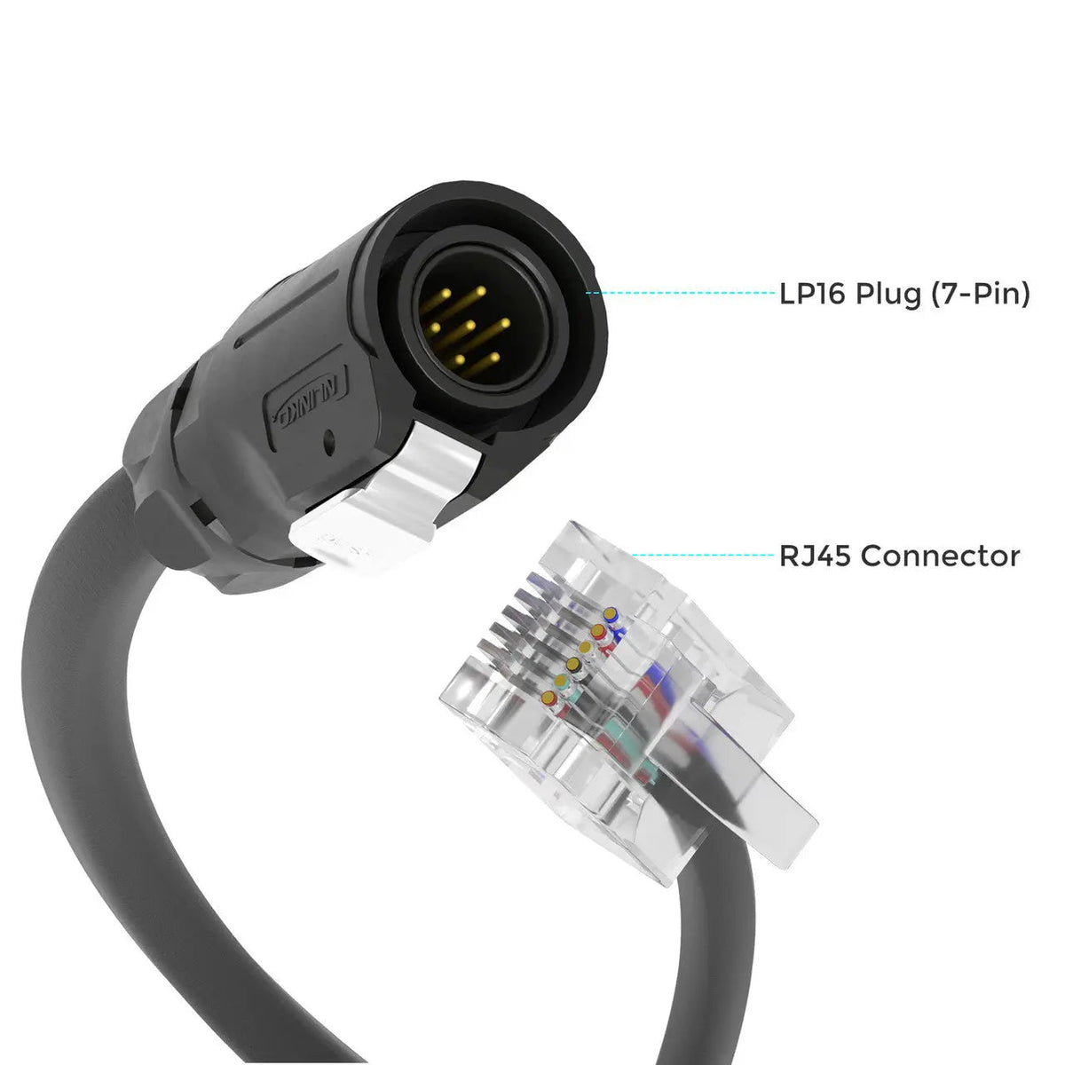 LP16 Plug (7-Pin) to RJ45 20Ft Communication Cable