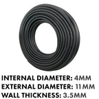 Rubber 4mm Braided Fuel, Oil Hose SAE J30 R6