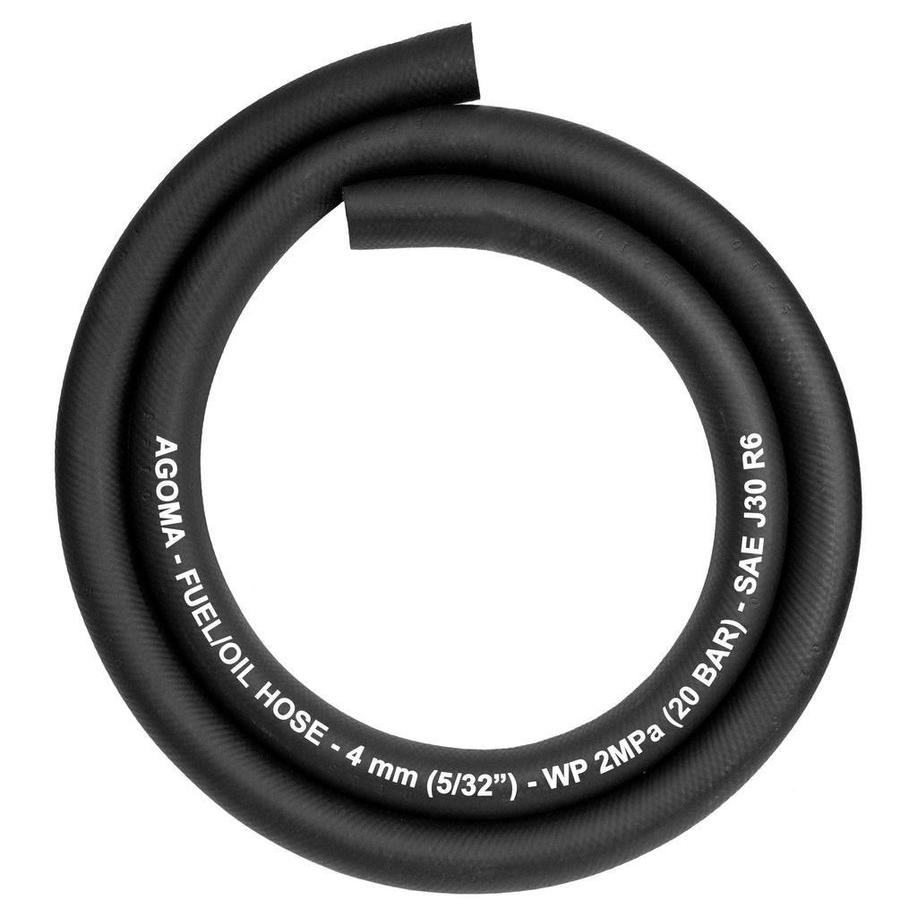 Rubber 4mm Braided Fuel, Oil Hose SAE J30 R6