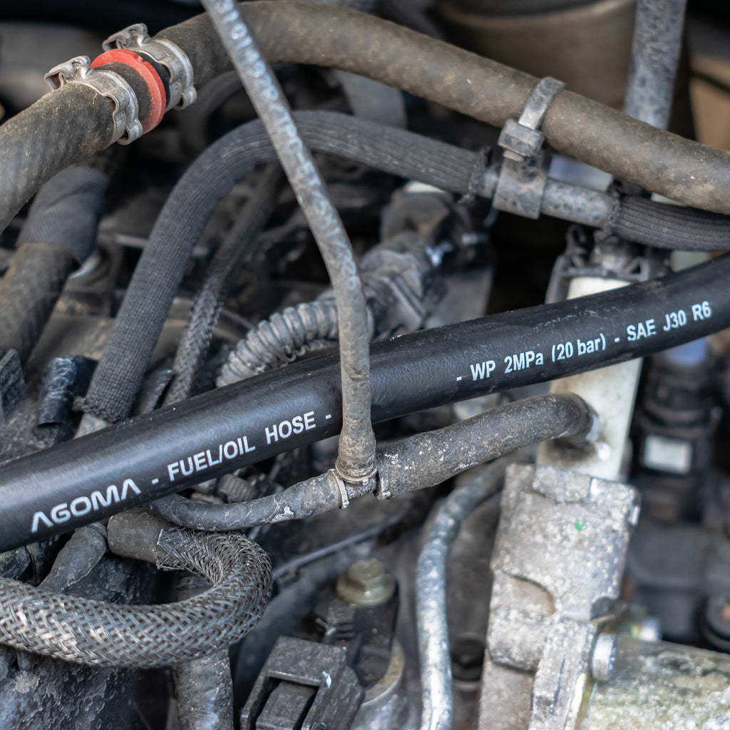 Rubber 4mm Braided Fuel, Oil Hose SAE J30 R6