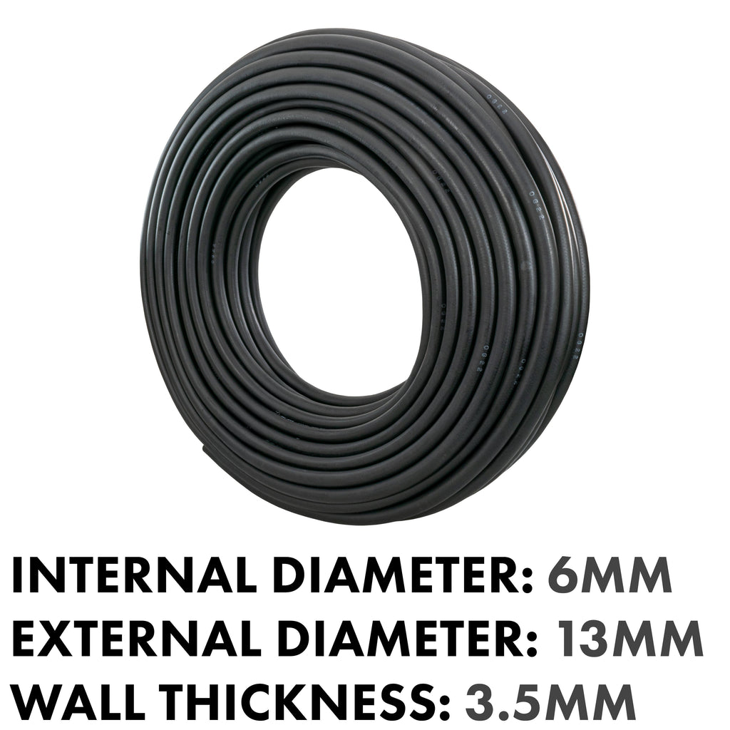 Rubber 6mm Braided Fuel, Oil Hose SAE J30 R6