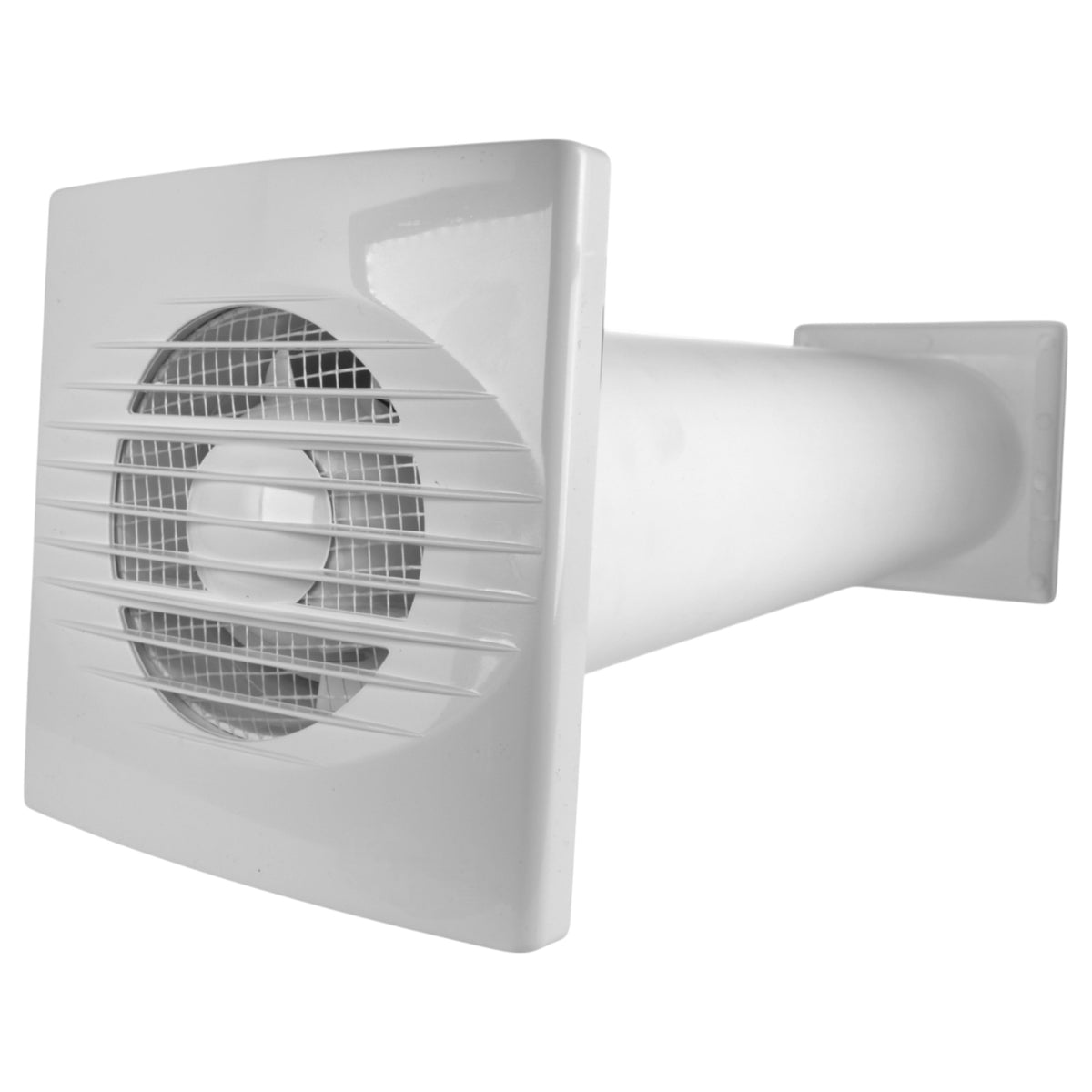 Through Wall Ventilation Kit RICO Timer Switch Fan with White External Vent