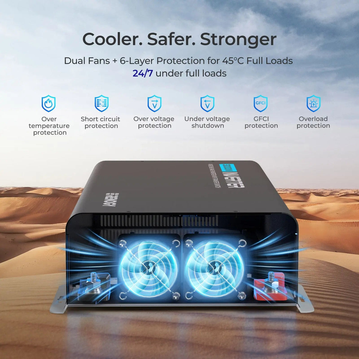 3000W/2000W/1000W 12V Pure Sine Wave Inverter with UPS Transfer Switch