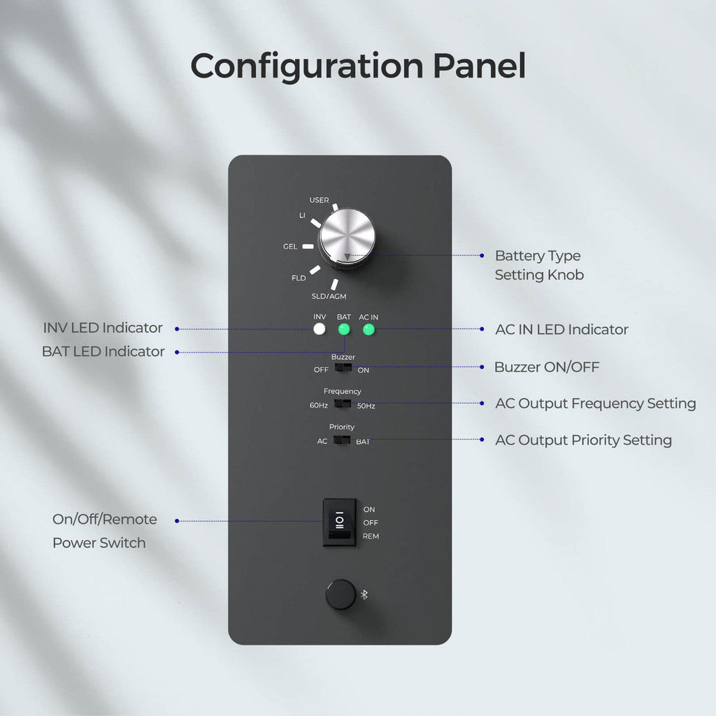 REGO 3000W 12V Pure Sine Wave HF Inverter Charger Split-phase Design