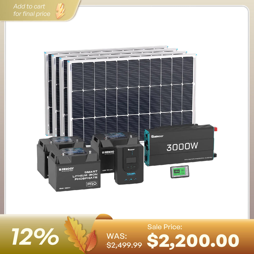 400W 12V Complete Solar Panel Kit with 3.6kWh Battery