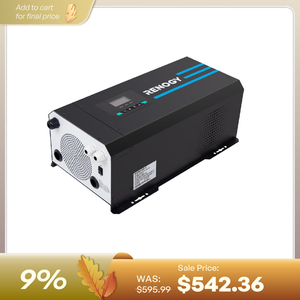 2000W 12V Pure Sine Wave Inverter Charger w/ LCD Display