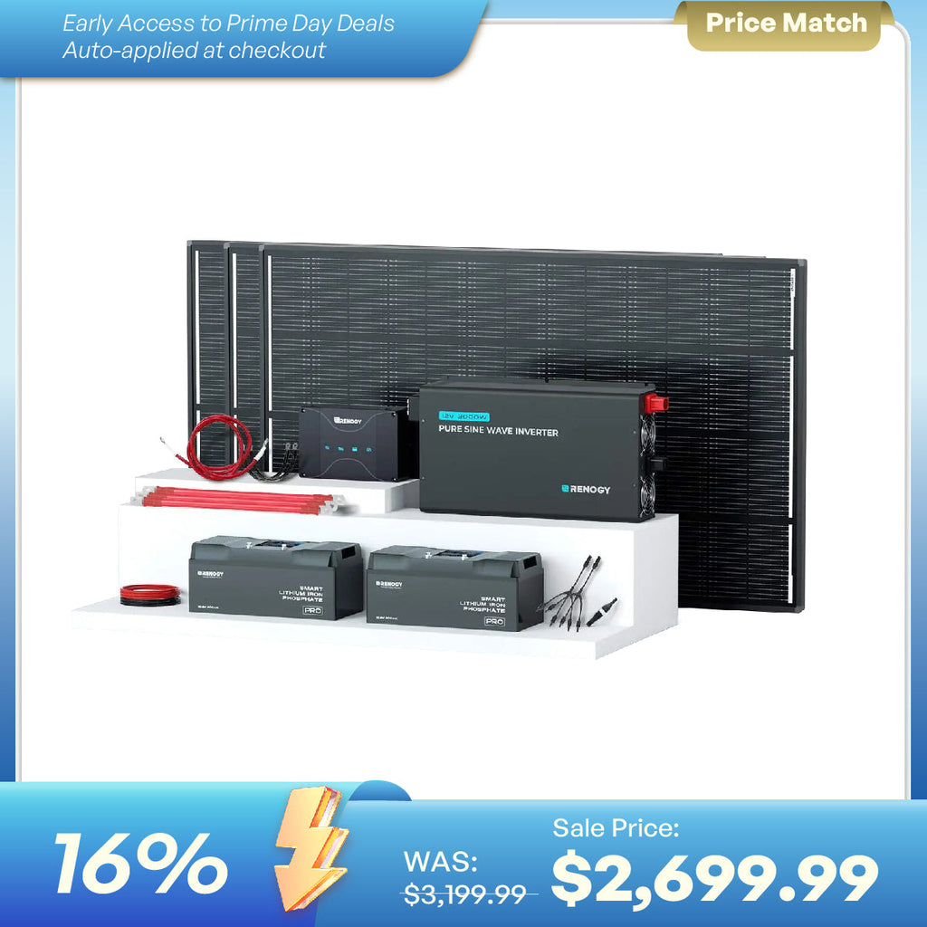 600W 12V ShadowFlux™ Solar Panel Kit with 5.12kWh Battery