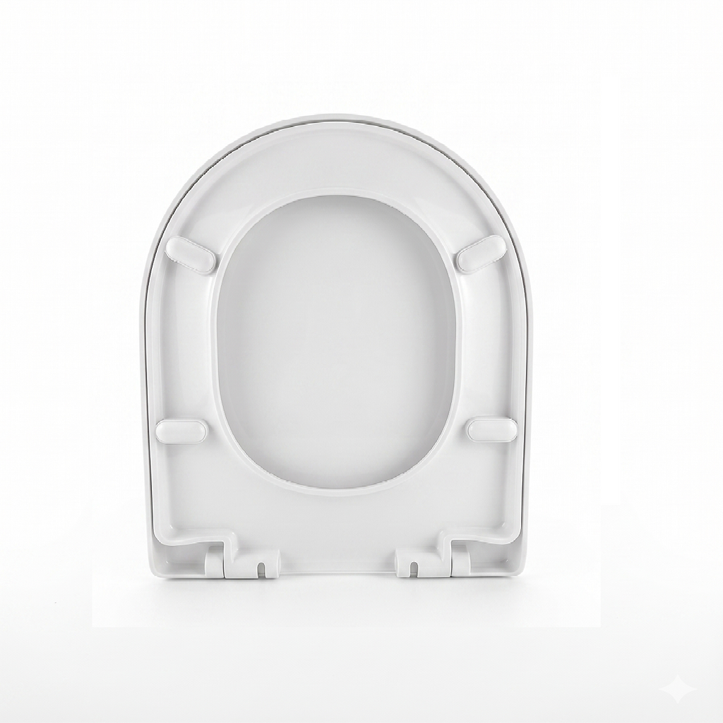 Rimini Modern D Shape Soft Close Toilet Seat - White