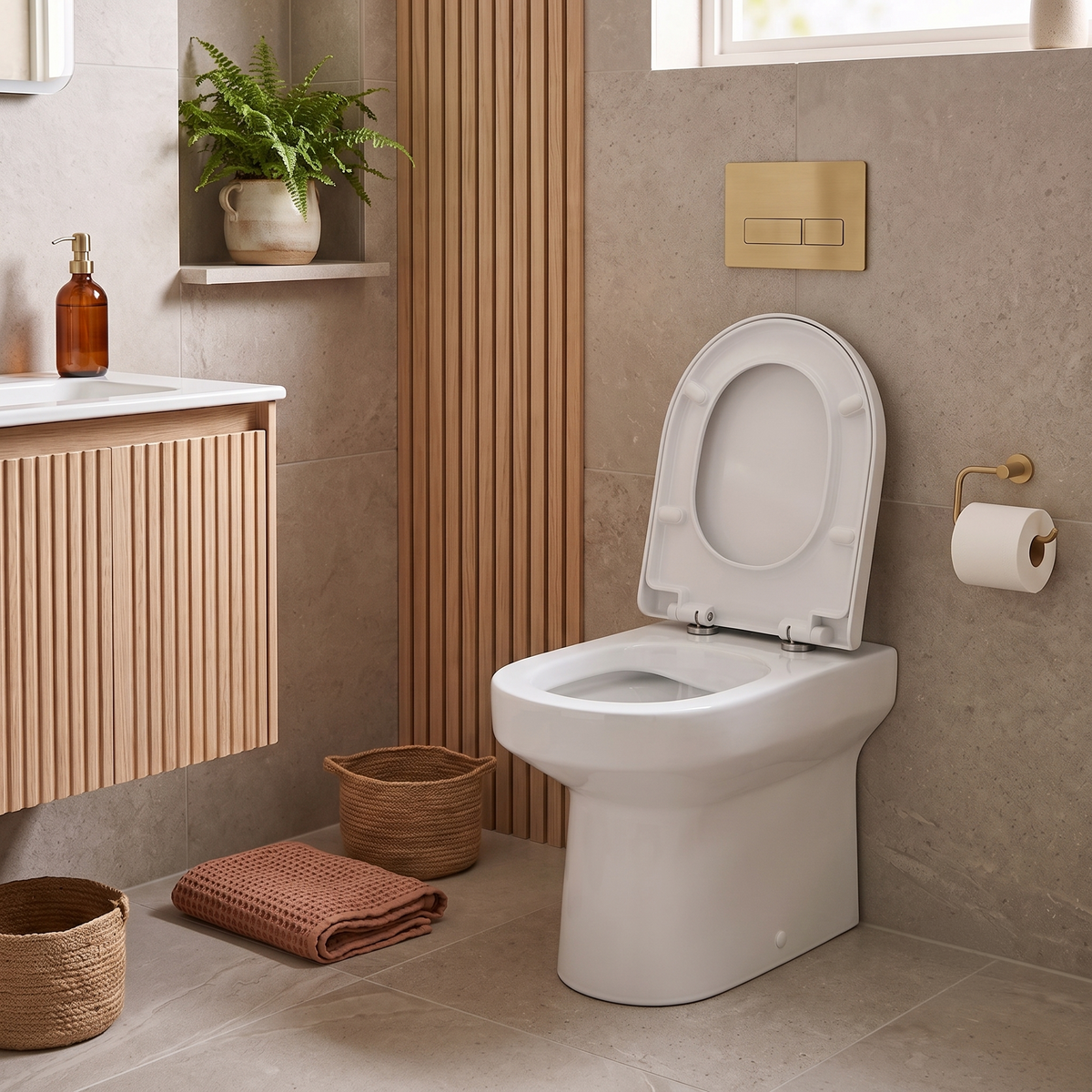 Rimini Rimless Back to wall Toilet With Soft Close Seat - White
