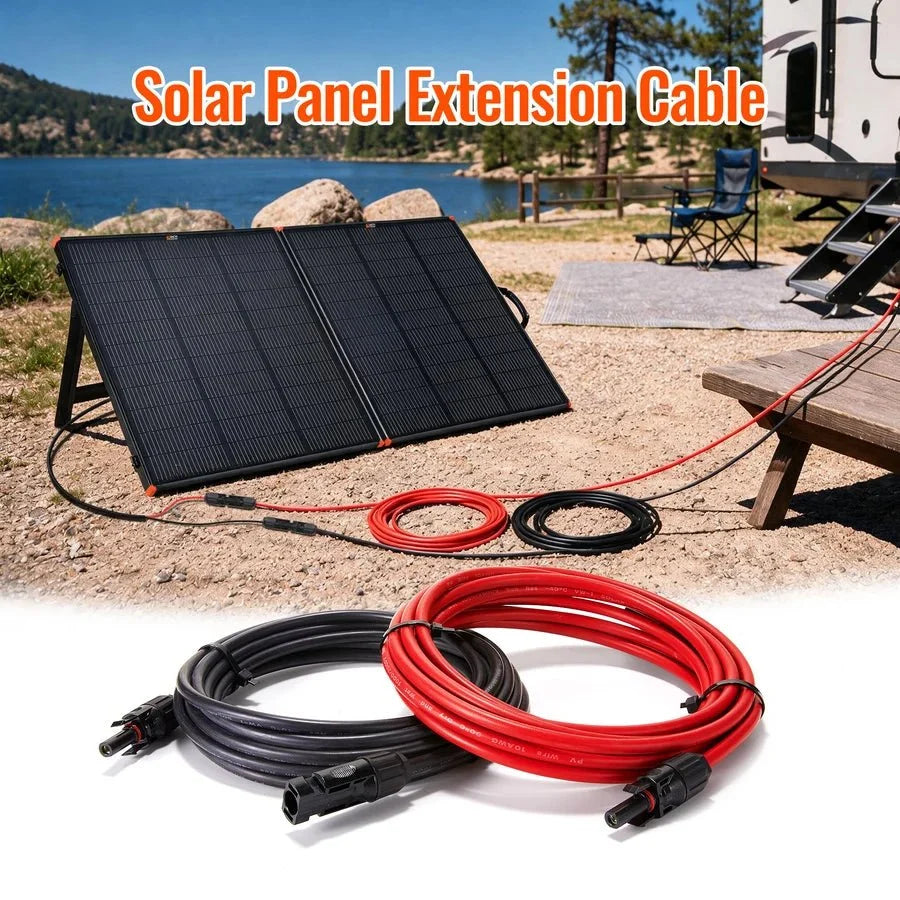 Rich Solar 10 Gauge (10AWG) 10 Feet Solar Panel Extension Cable Wire With Solar Connectors