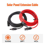 Rich Solar 10 Gauge (10AWG) 20 Feet Solar Panel Extension Cable Wire With Solar Connectors