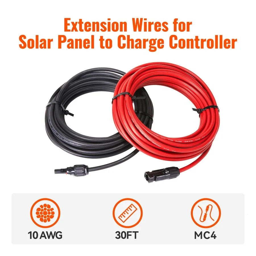 Rich Solar 10 Gauge 30 Feet Cable Connect Solar Panel to Charge Controller