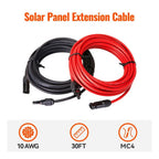 Rich Solar 10 Gauge (10AWG) 30 Feet Solar Panel Extension Cable Wire With Solar Connectors