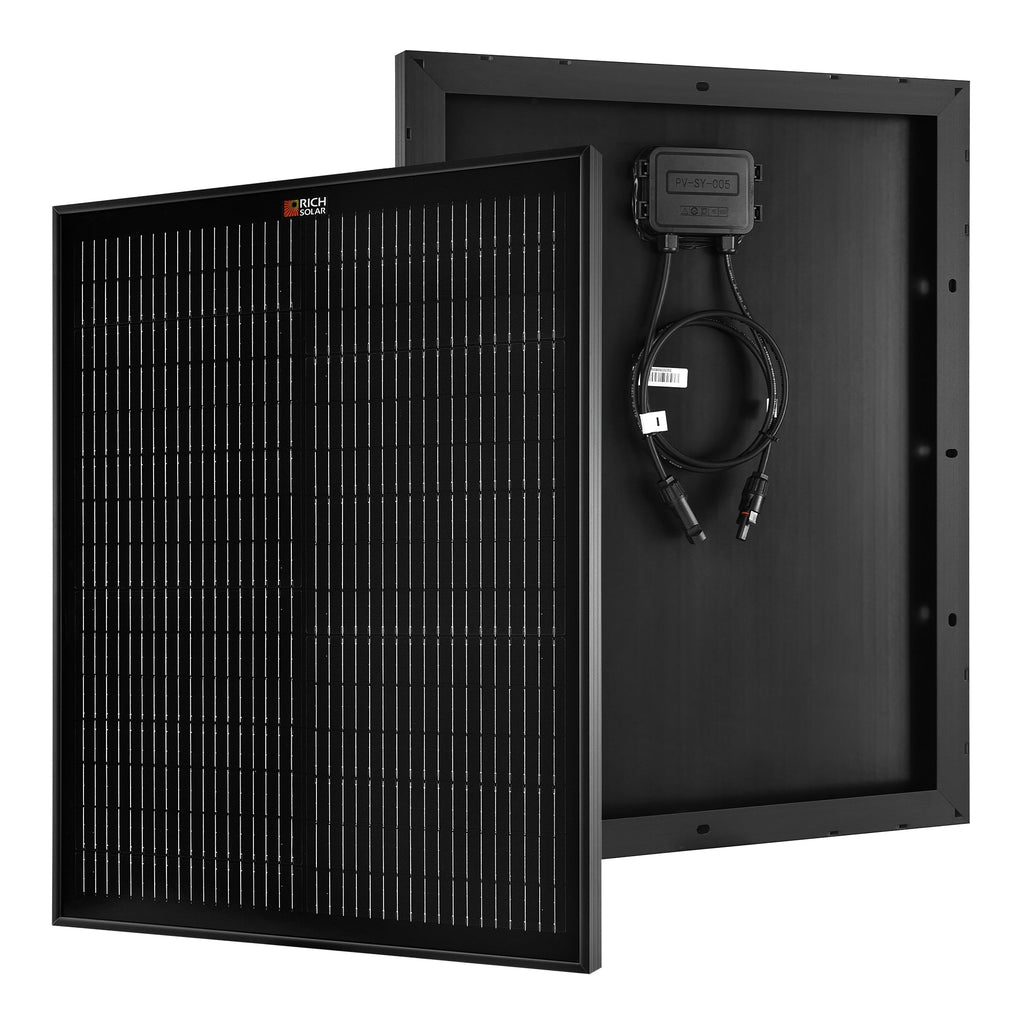 MEGA 50 ONYX | 50 Watt Solar Panel | Compact 12V Off-Grid Solar Panel for Boats, Vans, Trailers | 25-Year Output Warranty | UL Certified