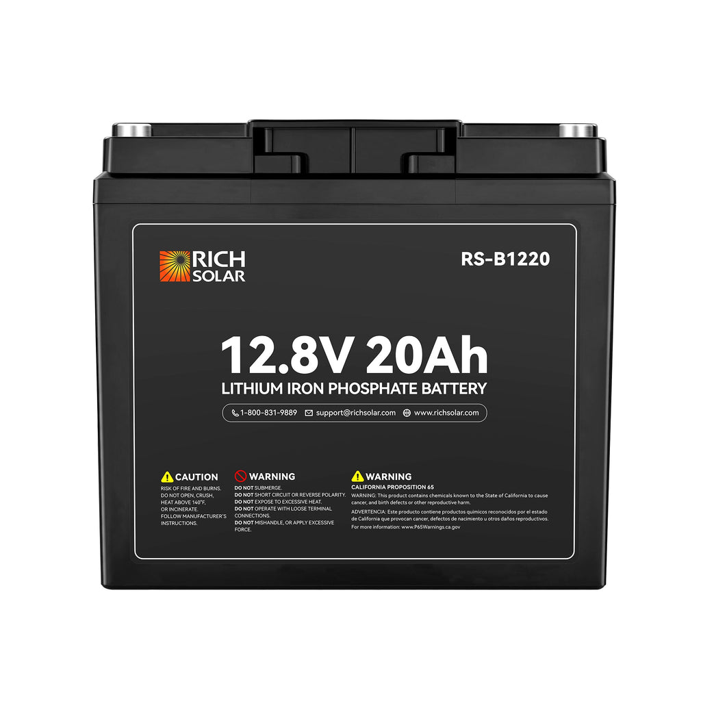 12V 20Ah LiFePO₄ Battery | 256Wh Lithium Battery, 3,000+ Cycles | for RV, Solar, Off-Grid, Marine & Backup