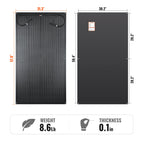 MEGA 200 PRO FLEX | 200W 24V Flexible Solar Panel | 360° Bendable, IP68 Waterproof, for RV Roofs, Marine, Off-Grid, and Overland Systems
