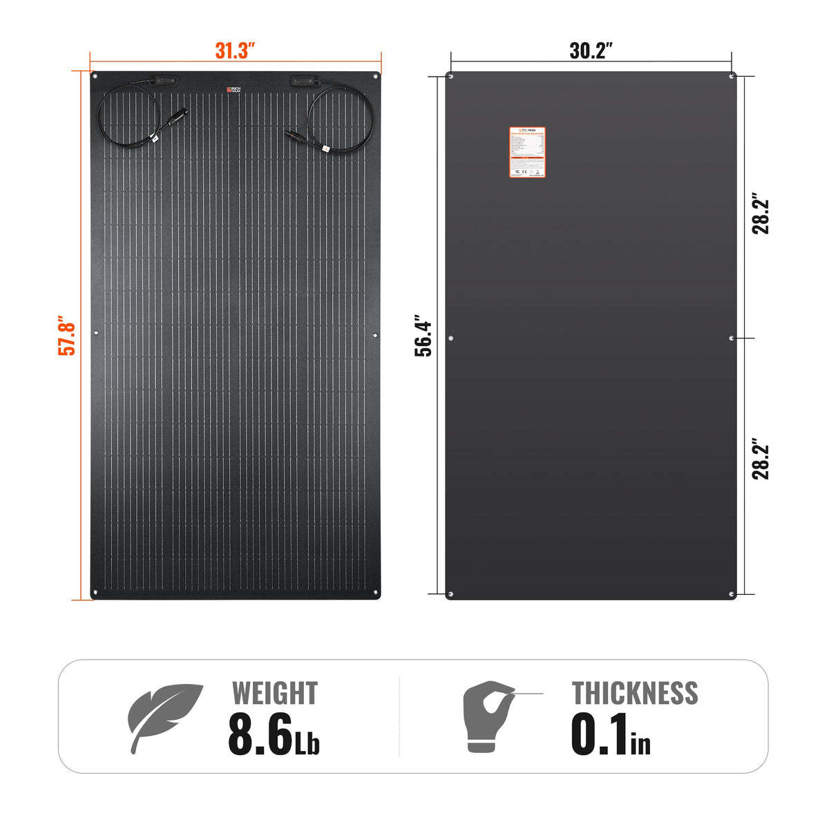 MEGA 200 PRO FLEX | 200W 24V Flexible Solar Panel | 360° Bendable, IP68 Waterproof, for RV Roofs, Marine, Off-Grid, and Overland Systems