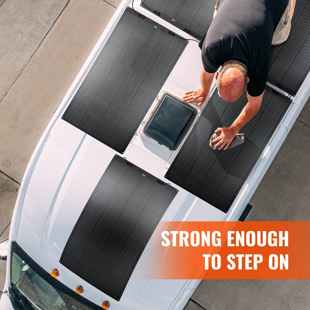 MEGA 200 PRO FLEX | 200W 24V Flexible Solar Panel | 360° Bendable, IP68 Waterproof, for RV Roofs, Marine, Off-Grid, and Overland Systems