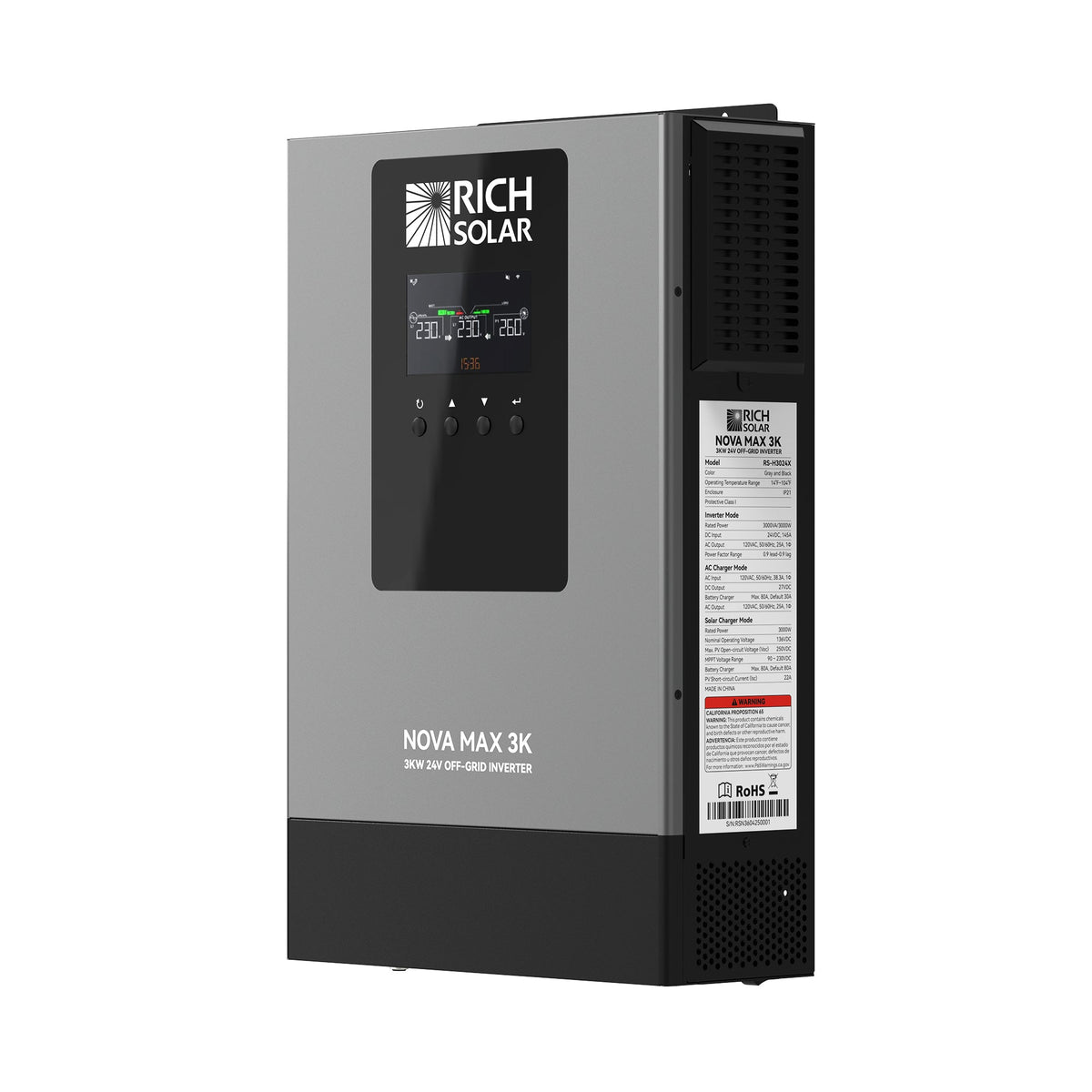 NOVA MAX 3K 2026 | 24V 3000W Off-Grid Hybrid Inverter | Pure Sine Wave Power for RVs, Campers, Vans, Trailers, Boats & Off-Grid Systems