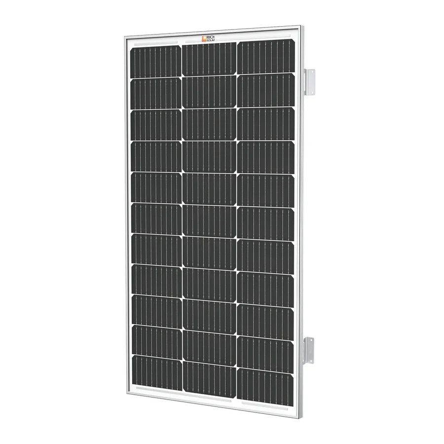 Rich Solar MEGA 100 12V 100W Solar Panel  With 3/4" Z Brackets