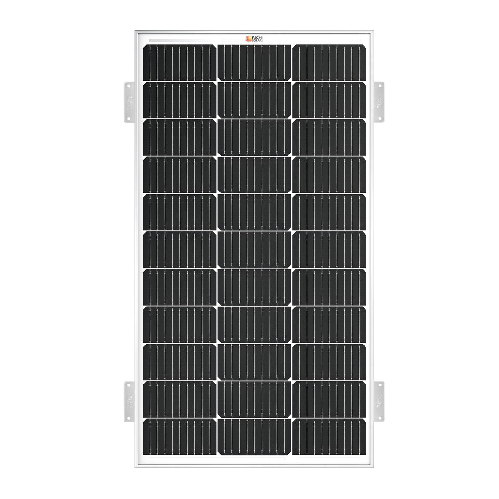 MEGA 100 WITH 3/4" Z BRACKETS | 12V 100W Solar Panel for RV, Boat, Cabins | 22.6% Efficiency, 25-Year Warranty | UL Certified | Pallet Orders Only (44PCS)