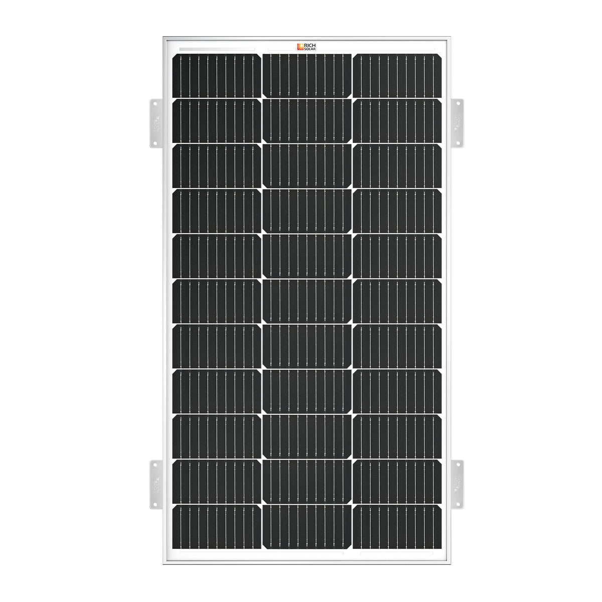 MEGA 100 WITH 3/4" Z BRACKETS | 12V 100W Solar Panel for RV, Boat, Cabins | 22.6% Efficiency, 25-Year Warranty | UL Certified | Pallet Orders Only (44PCS)