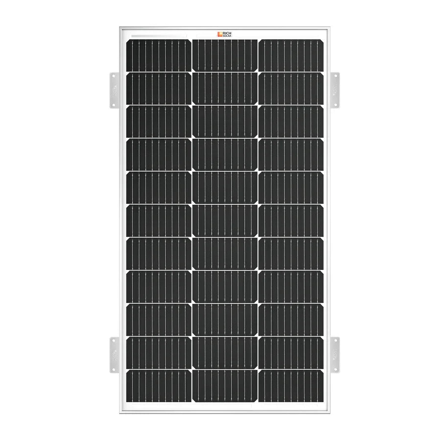 Rich Solar MEGA 100 12V 100W Solar Panel  With 3/4" Z Brackets