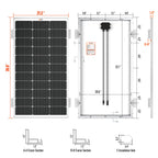 MEGA 100 WITH 3/4" Z BRACKETS | 12V 100W Solar Panel for RV, Boat, Cabins | 22.6% Efficiency, 25-Year Warranty | UL Certified | Pallet Orders Only (44PCS)