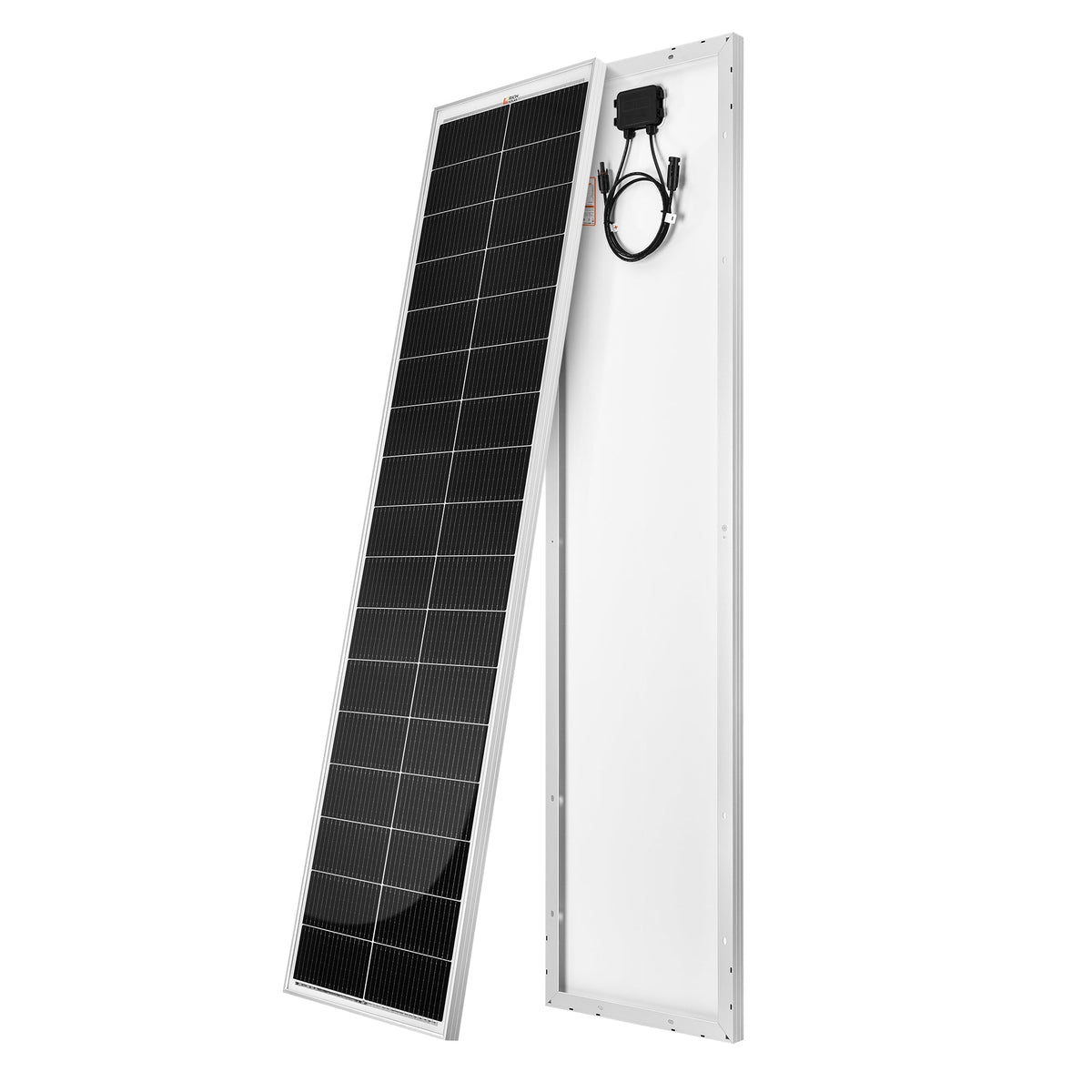 MEGA 130 SLIM | 130 Watt Slim Solar Panel | Compact 12V Narrow Panel for Vans, Campers, Boats  | 25-Year Output Warranty | UL Certified