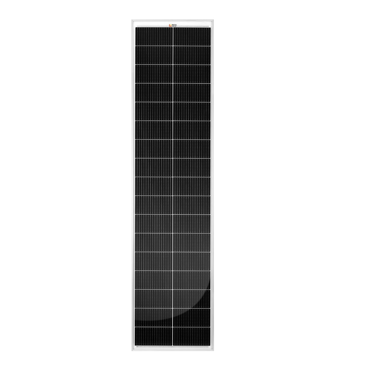 MEGA 130 SLIM | 130 Watt Slim Solar Panel | Compact 12V Narrow Panel for Vans, Campers, Boats  | 25-Year Output Warranty | UL Certified