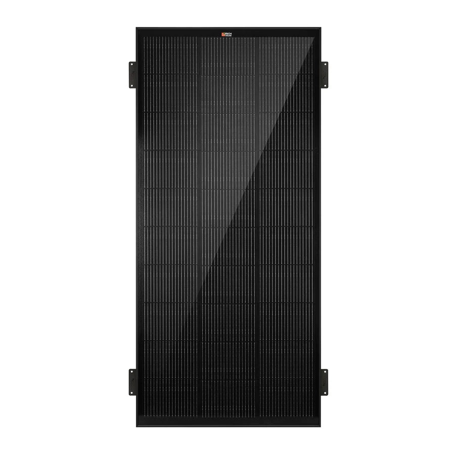 Rich Solar MEGA 200 ONYX 12V 200W Solar Panel With 3/4" Z Brackets