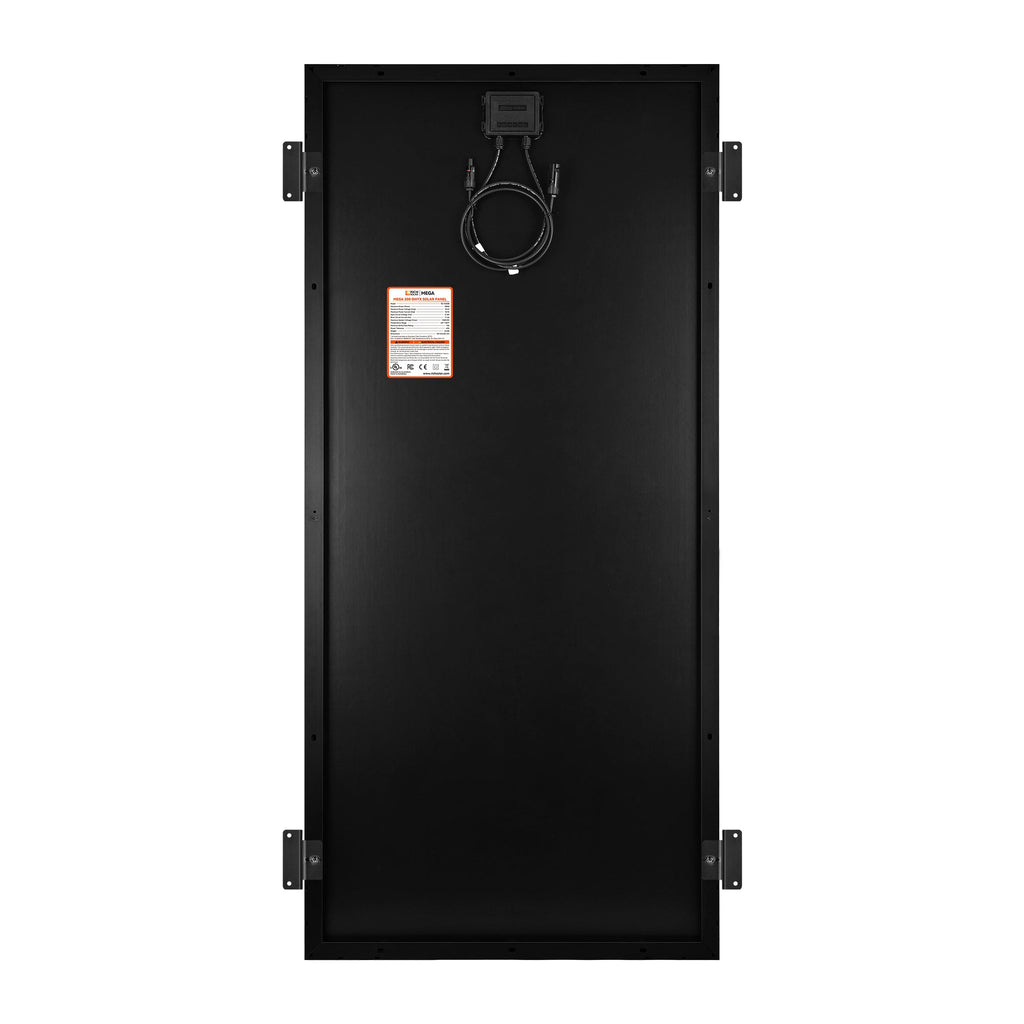 MEGA 200  ONYX WITH 3/4" Z BRACKETS | 12V 200W Solar Panel for RV, Boat, Cabins | 25.3% Efficiency, 25-Year Warranty | UL Certified | Pallet Orders Only (22/44/66 PCS)