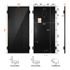 Rich Solar MEGA 200 ONYX 12V 200W Solar Panel With 3/4" Z Brackets