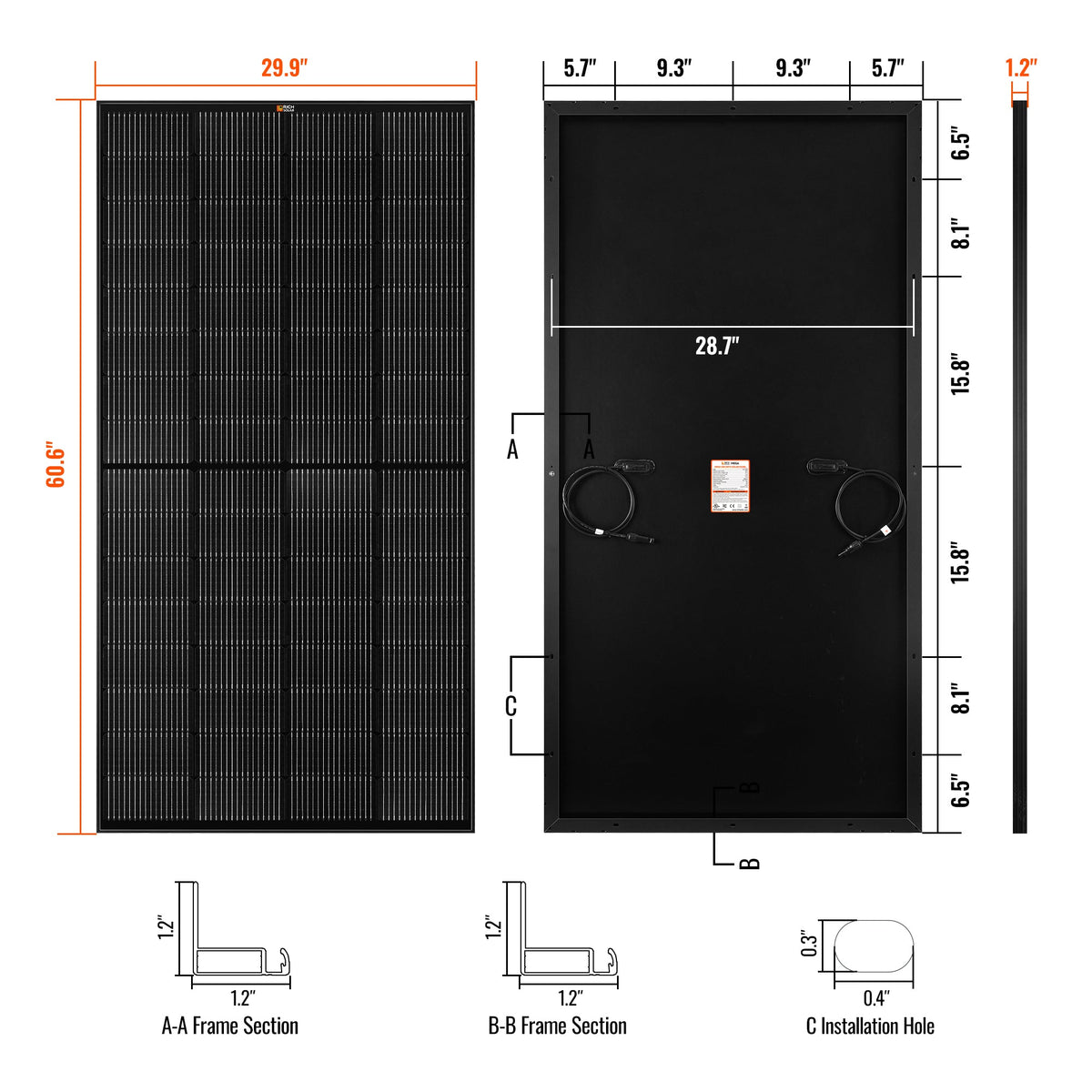 MEGA 250 ONYX | 250 Watt Solar Panel | Premier 12V Off-Grid Solar Panel for RVs, Vans, Boats | 25-Year Output Warranty | UL Certified