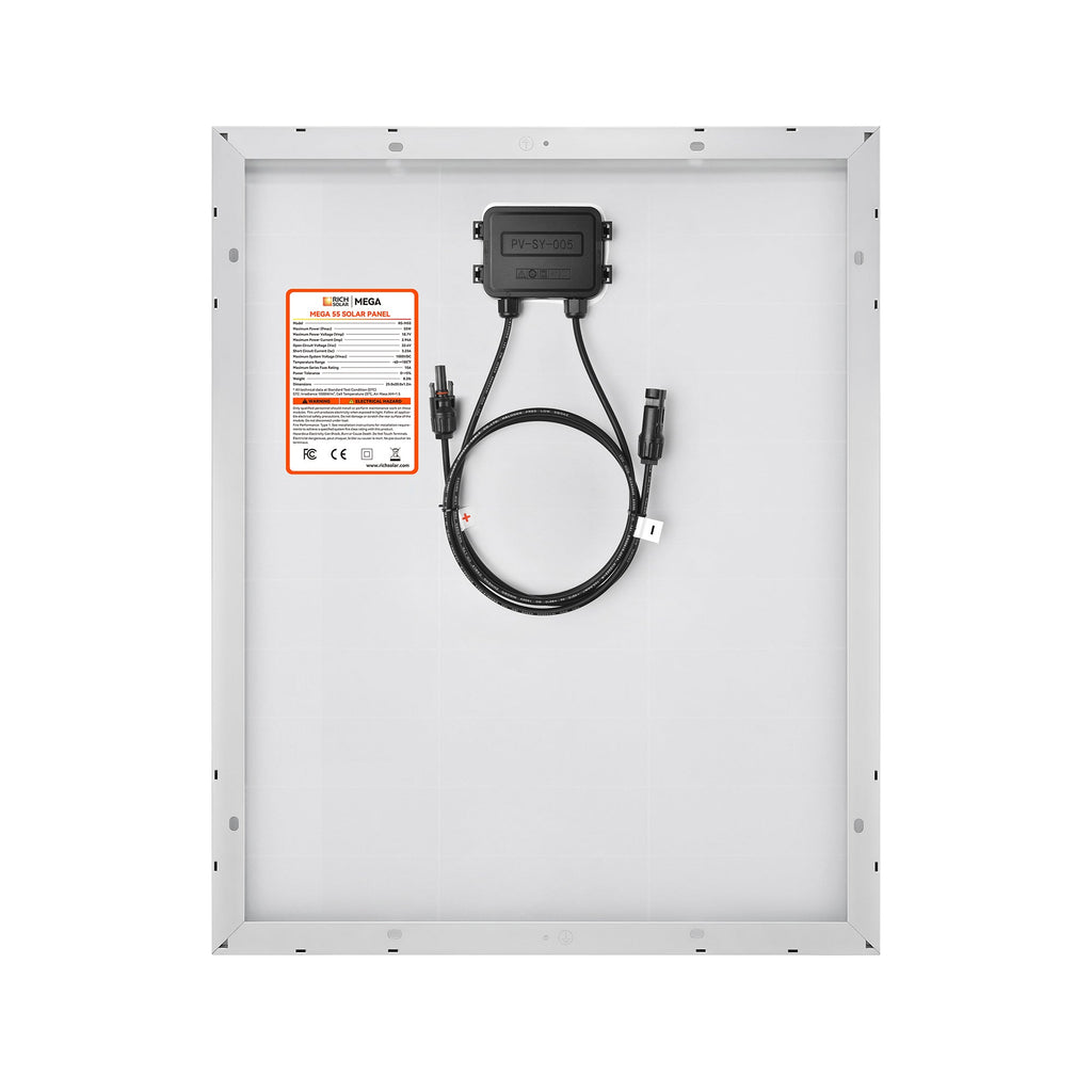 MEGA 55 | 55 Watt Solar Panel | Compact 12V Off-Grid Solar Panel for Boats, Vans, Trailers | 25-Year Output Warranty