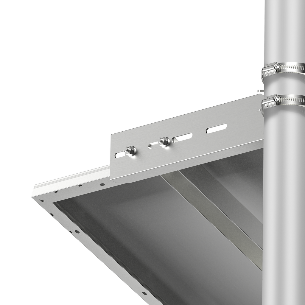 Single-Panel Adjustable Solar Pole Mount Bracket Kit | 36.6" Crossbar | 25°–90° Tilt | Supports 100–250W Solar Panels | Fits Poles Up to 5"