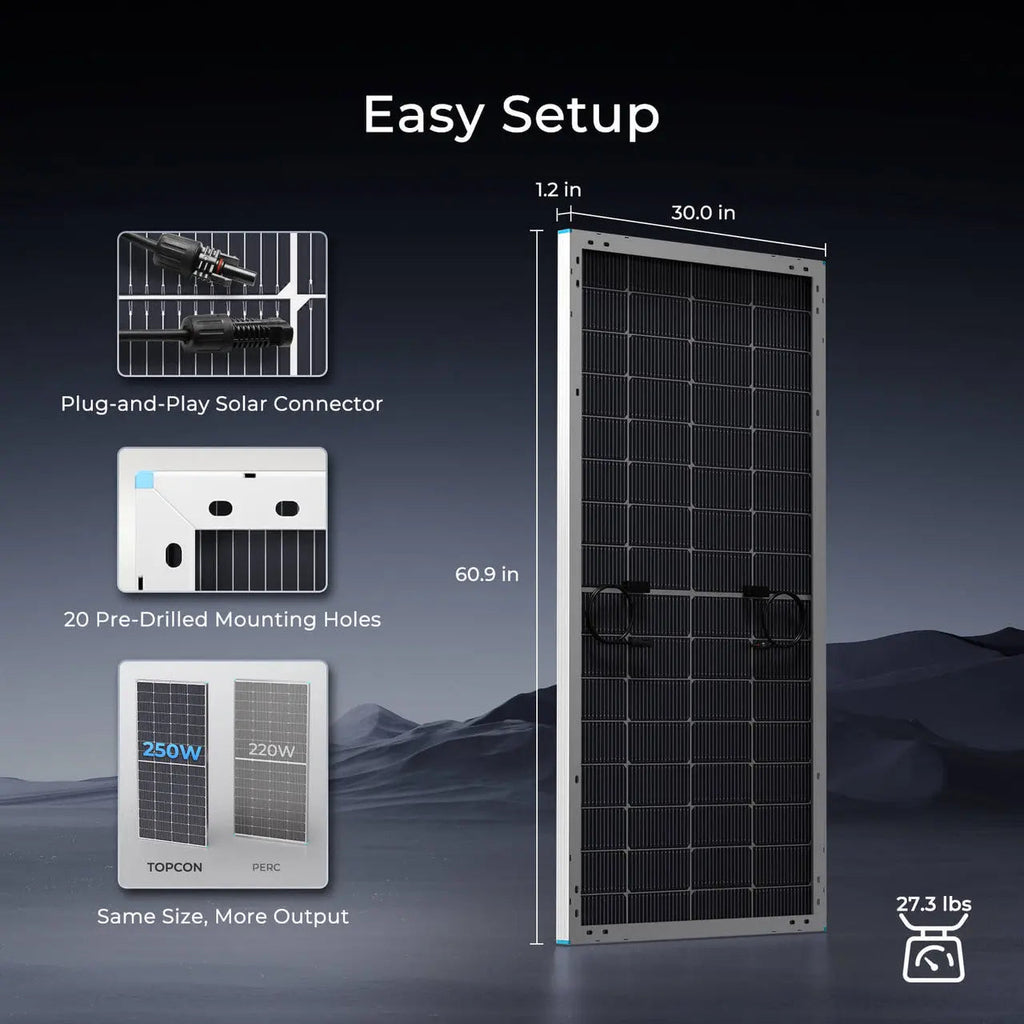 250W N-Type Bifacial Solar Panel