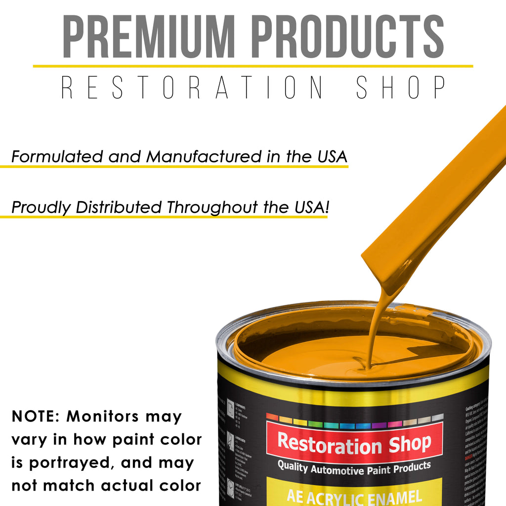 School Bus Yellow Acrylic Enamel Auto Paint - Complete Gallon Paint Kit - Professional Single Stage Automotive Car Truck Coating 8:1 Mix Ratio 2.8 VOC