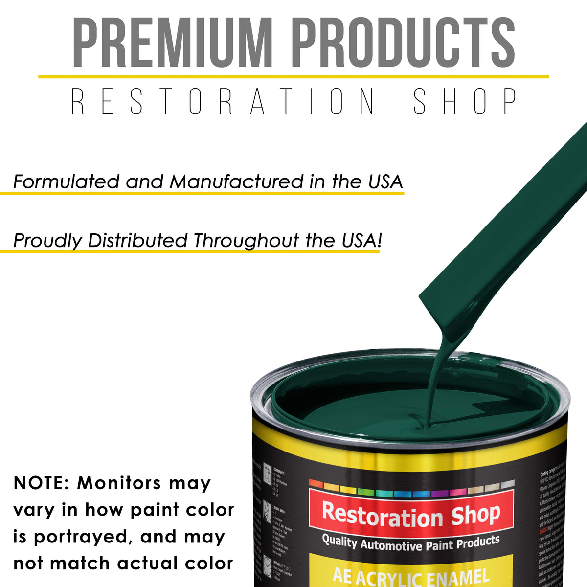 Woodland Green Acrylic Enamel Auto Paint - Complete Gallon Paint Kit - Professional Single Stage Automotive Car Truck Coating, 8:1 Mix Ratio 2.8 VOC