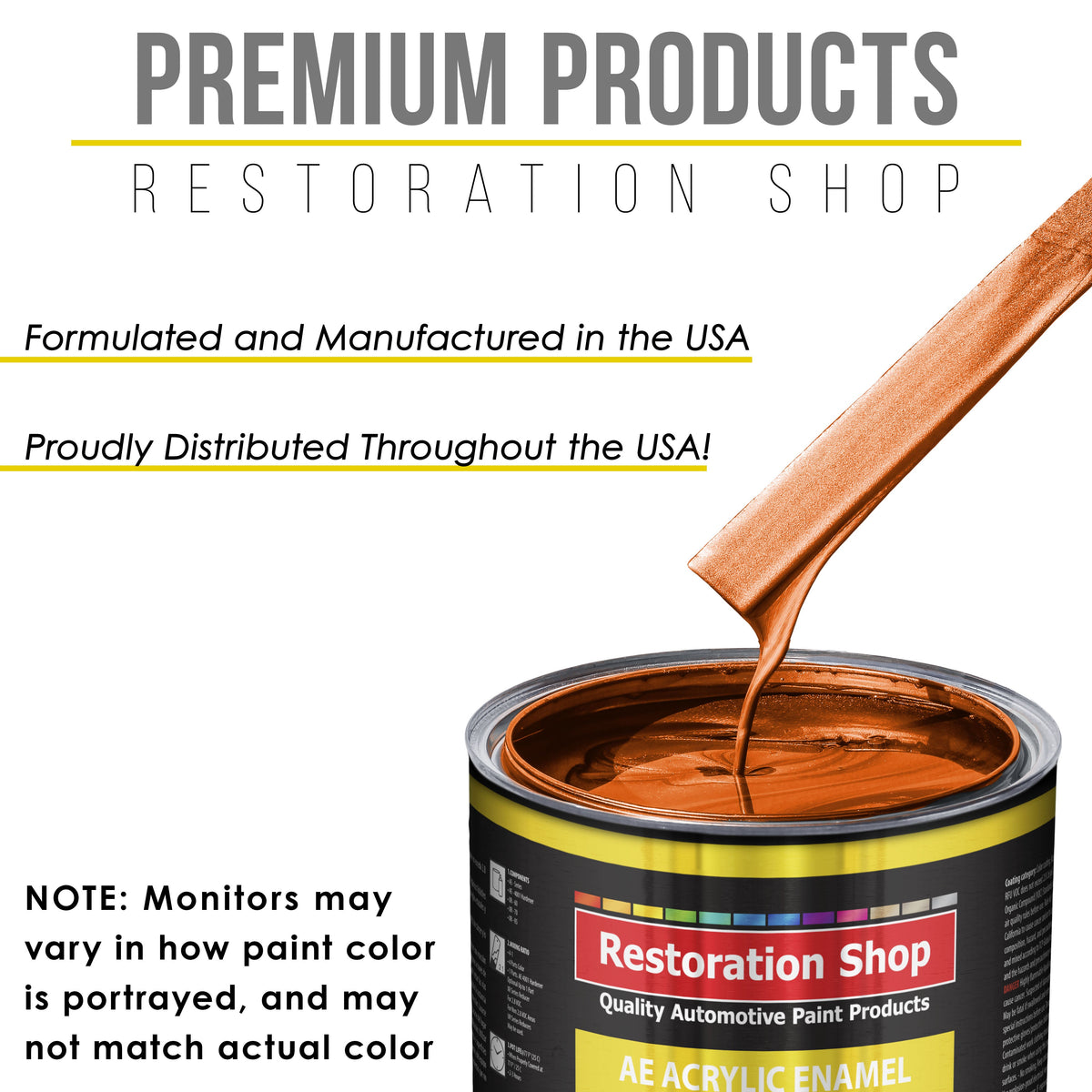 Inferno Orange Pearl Metallic Acrylic Enamel Auto Paint - Complete Gallon Paint Kit - Pro Single Stage Automotive Car Coating, 8:1 Mix Ratio 2.8 VOC