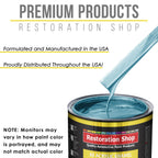 Azure Blue Metallic Acrylic Enamel Auto Paint - Complete Quart Paint Kit - Professional Single Stage Automotive Car Coating, 8:1 Mix Ratio 2.8 VOC
