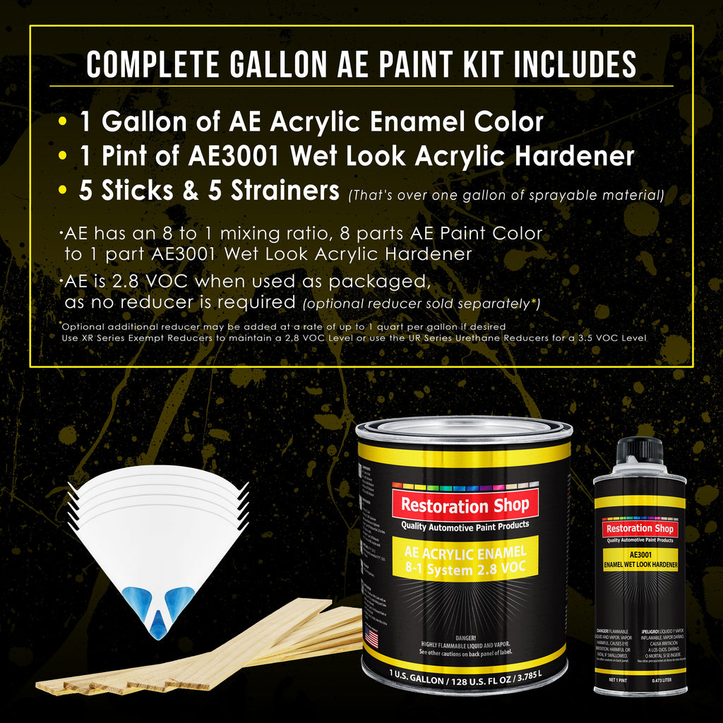 Intense Blue Metallic Acrylic Enamel Auto Paint - Complete Gallon Paint Kit - Professional Single Stage Automotive Car Coating, 8:1 Mix Ratio 2.8 VOC