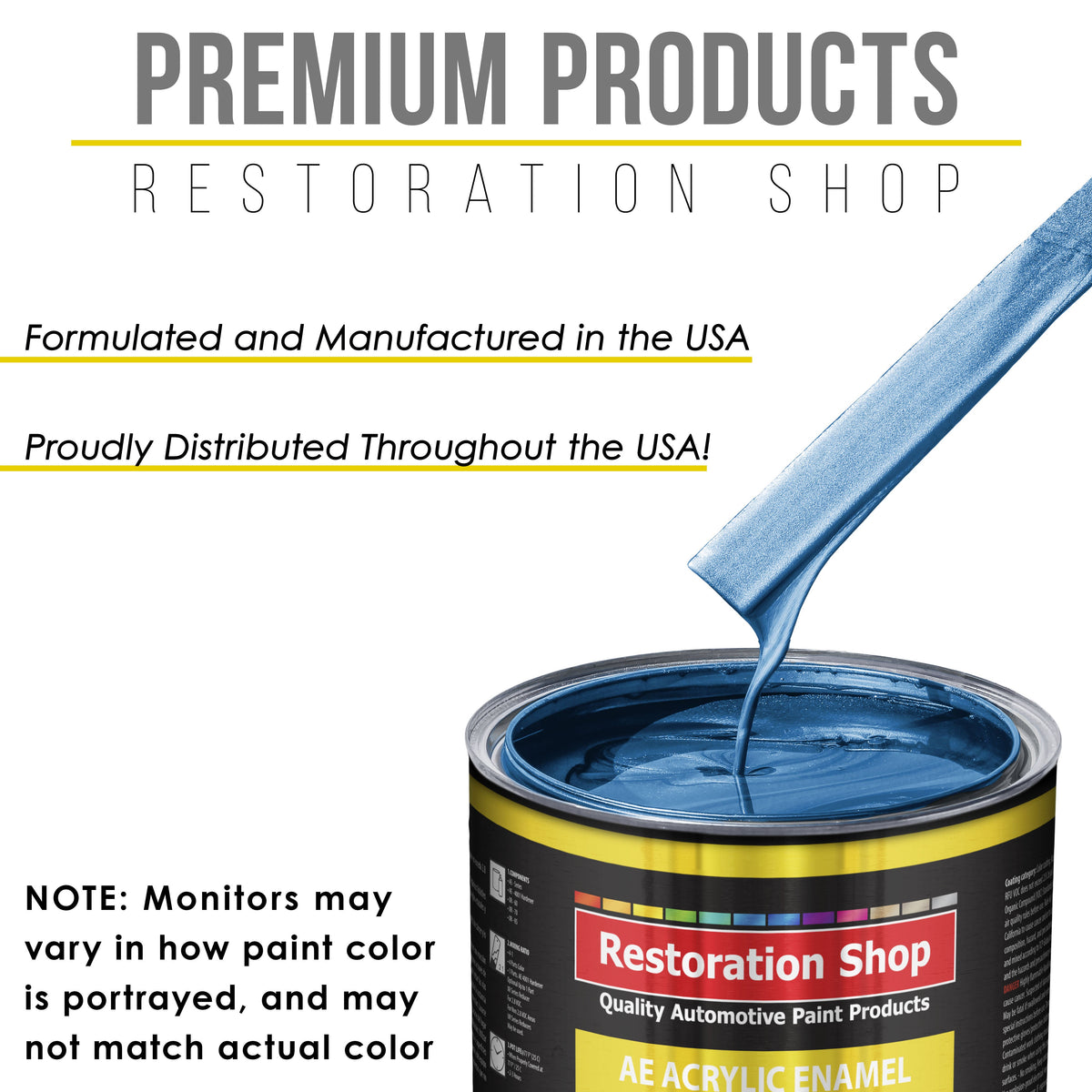Intense Blue Metallic Acrylic Enamel Auto Paint - Complete Gallon Paint Kit - Professional Single Stage Automotive Car Coating, 8:1 Mix Ratio 2.8 VOC