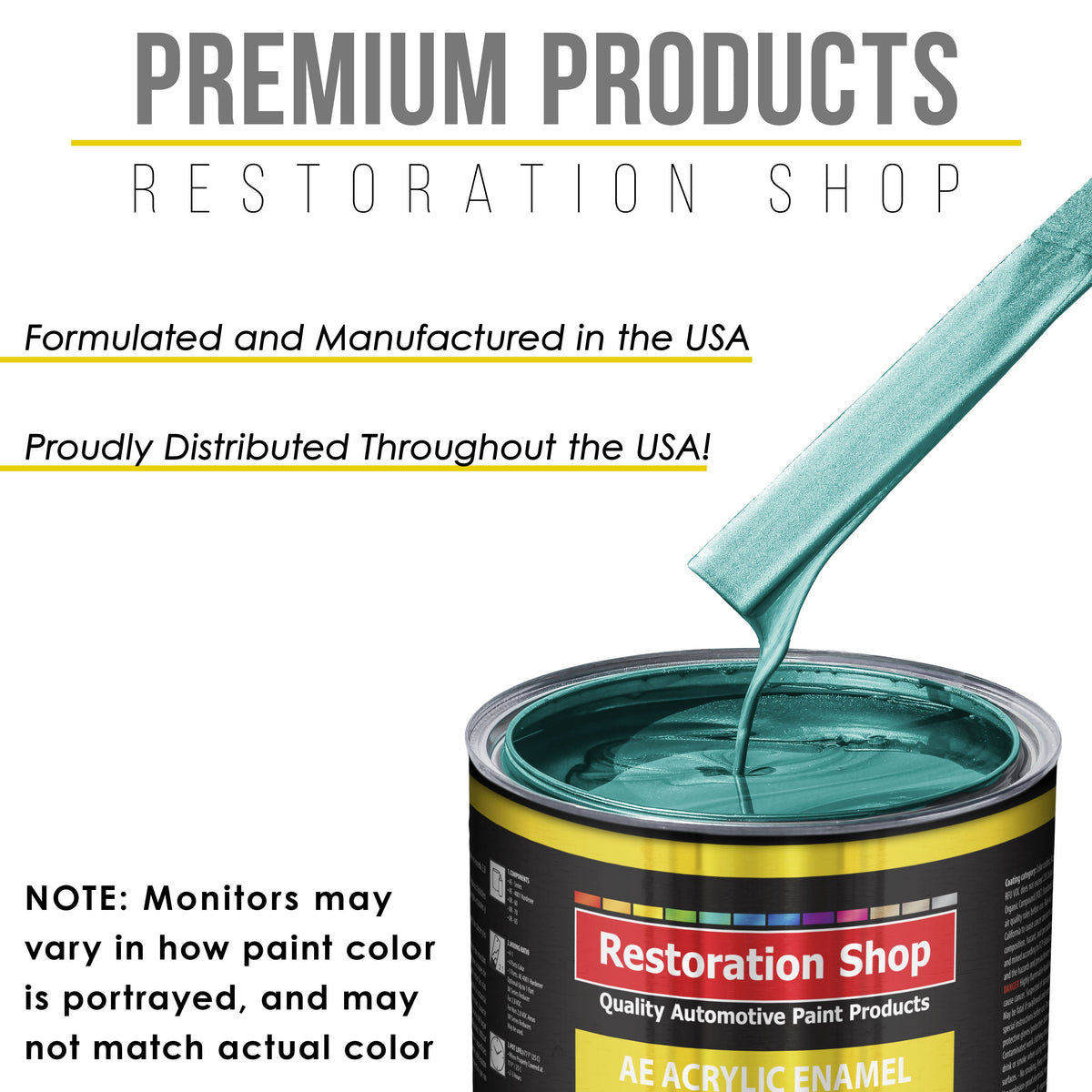 Gulfstream Aqua Metallic Acrylic Enamel Auto Paint - Complete Gallon Paint Kit - Pro Single Stage Automotive Car Truck Coating, 8:1 Mix Ratio 2.8 VOC
