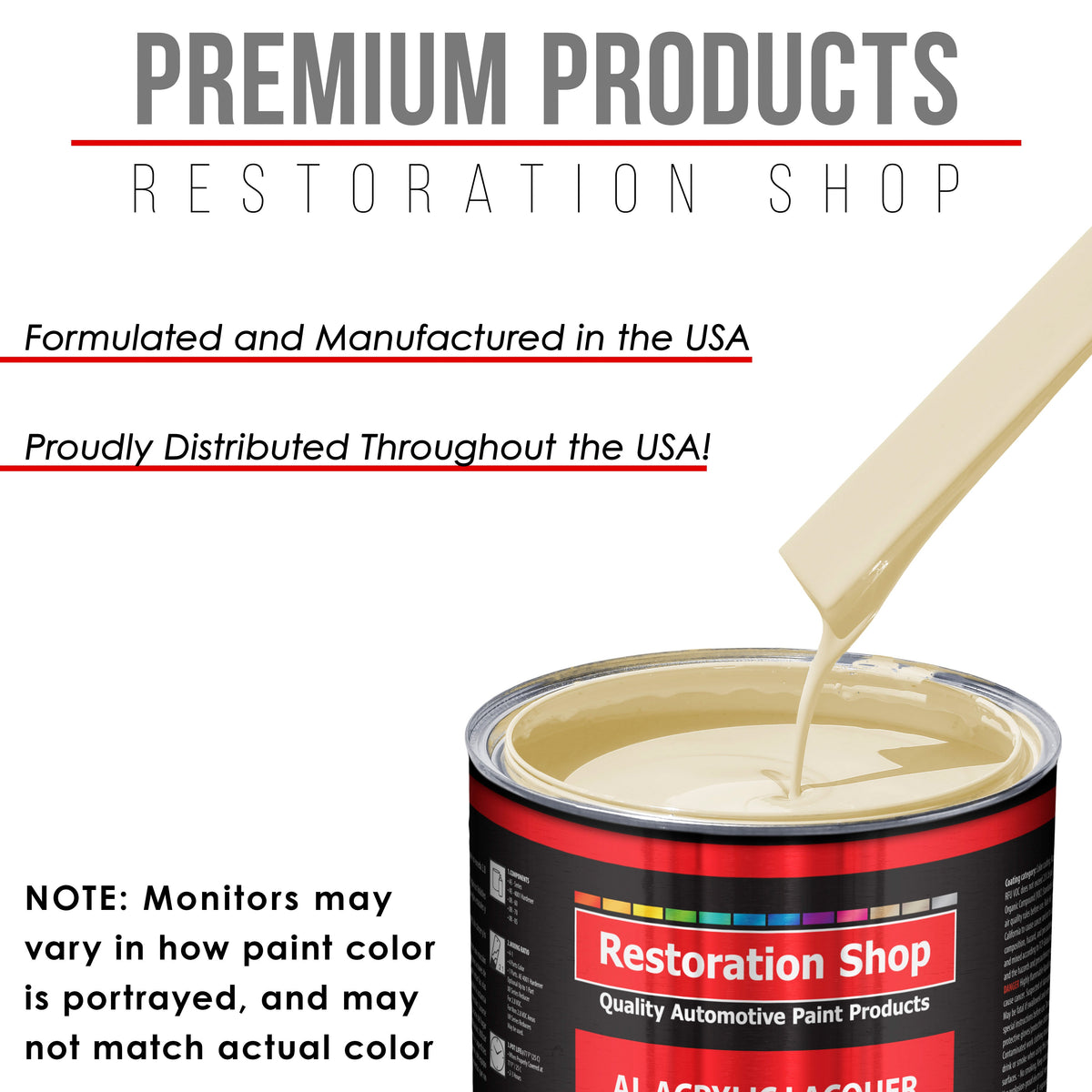 Wimbledon White - Acrylic Lacquer Auto Paint - Complete Quart Paint Kit with Medium Thinner - Professional Automotive Car Truck Refinish Coating