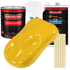 Indy Yellow - Acrylic Lacquer Auto Paint - Complete Gallon Paint Kit with Slow Dry Thinner - Professional Automotive Car Truck Guitar Refinish Coating
