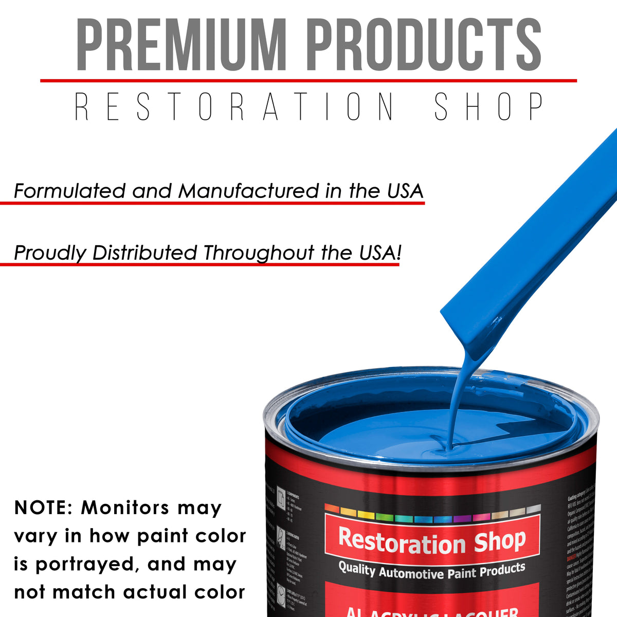 Coastal Highway Blue - Acrylic Lacquer Auto Paint - Complete Gallon Paint Kit with Medium Thinner - Pro Automotive Car Truck Guitar Refinish Coating