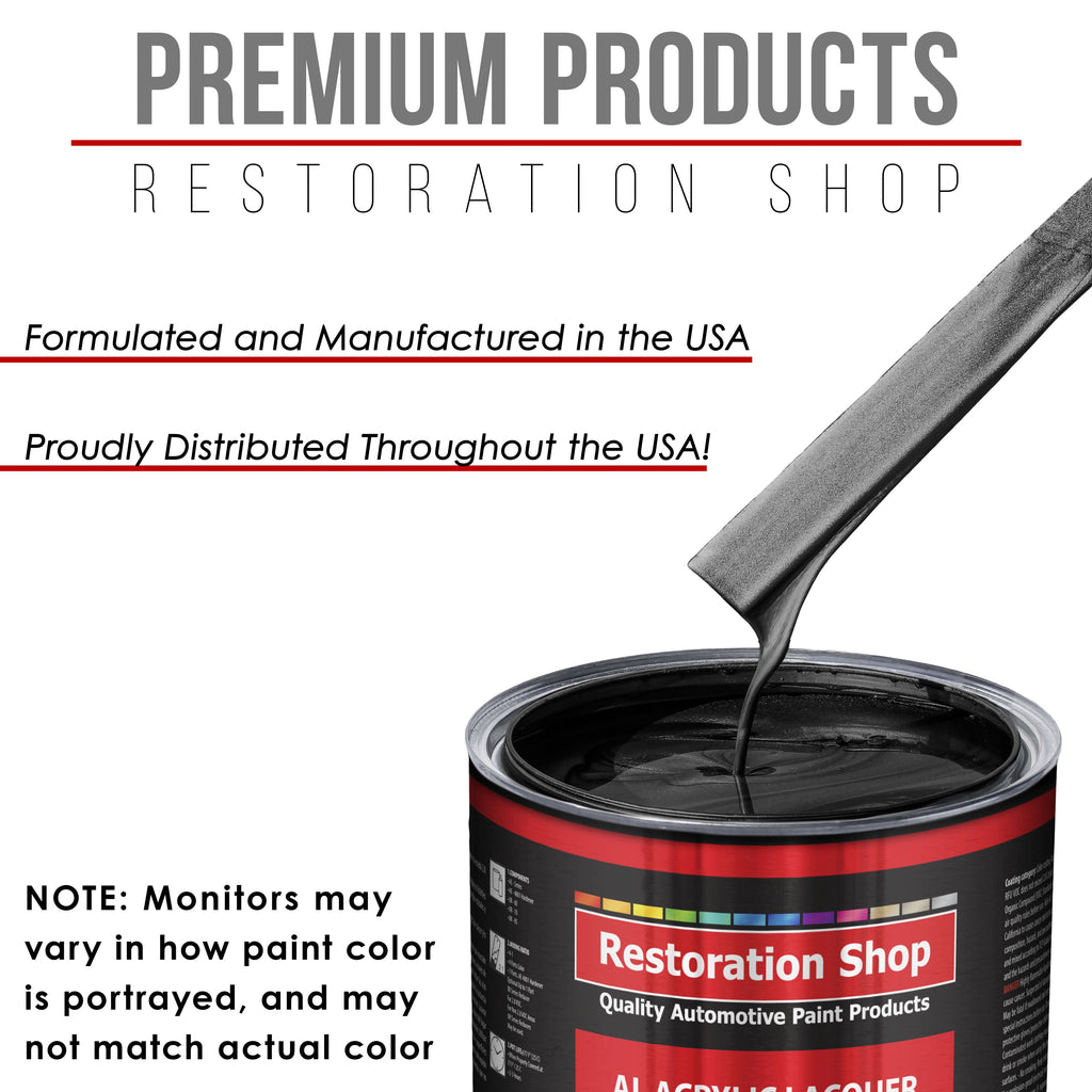 Black Sparkle Metallic - Acrylic Lacquer Auto Paint - Complete Gallon Paint Kit with Slow Dry Thinner - Pro Automotive Car Truck Refinish Coating